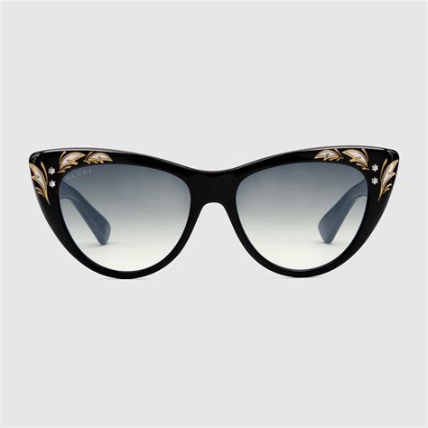 gucci women's cat eye acetate frame sunglasses|gucci cat eye sunglasses beige.